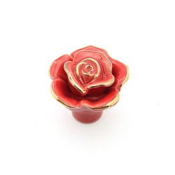 Porcelain Rose Button Handle