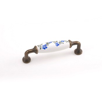 Porselen Mavi Sarmaşık Yıldız 96mm Yay Kulp