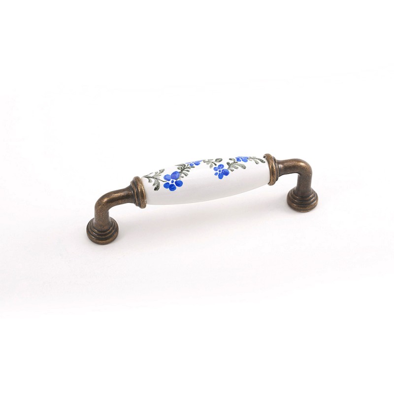 Porselen Mavi Sarmaşık Yıldız 96mm Yay Kulp