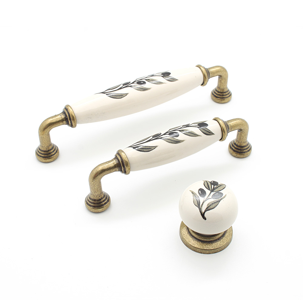Porselen Yıldız Zeytindalı Aantik Kulp - PS054